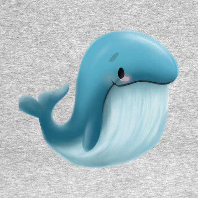 Cute Blue Whale Drawing by Play Zoo